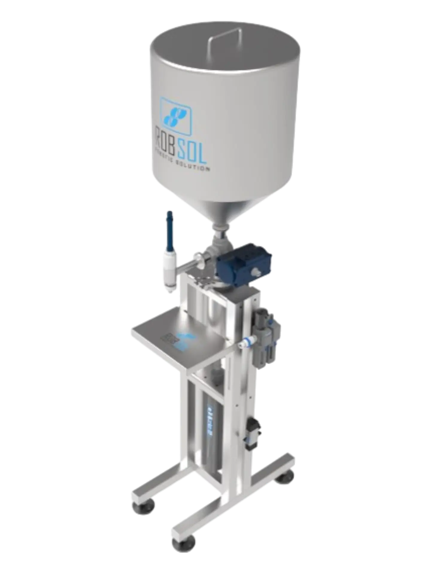 Llenadora para productos viscosos salsas, cremas, mantequillas, chocolate, arequipe, frutos secos, volumétrica neumática ROBSOL